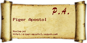 Piger Apostol névjegykártya